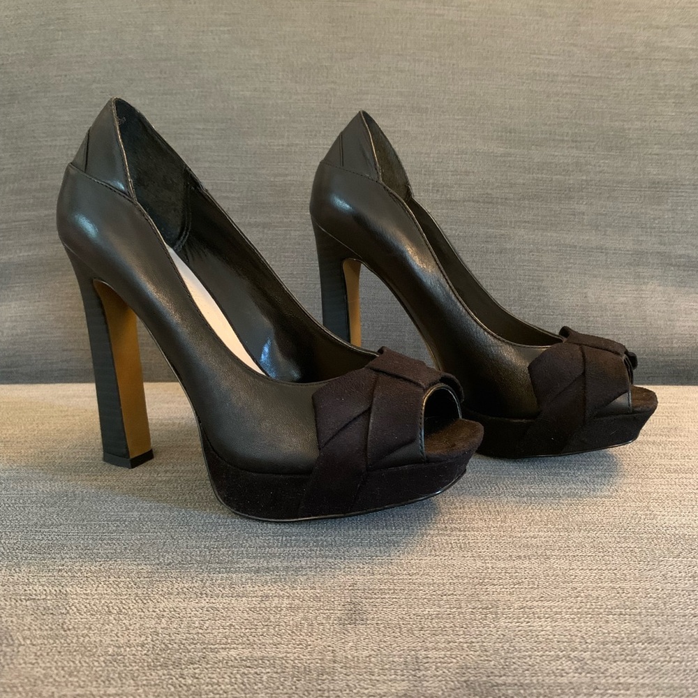 MRKT Leather peep toe platform heels - Size 6.5